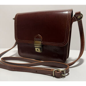 Florence Made in Italy Purse Women's Smooth Italian Leather Crossbody Lock & Key